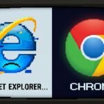 Internet explorer and Google Chrome collage