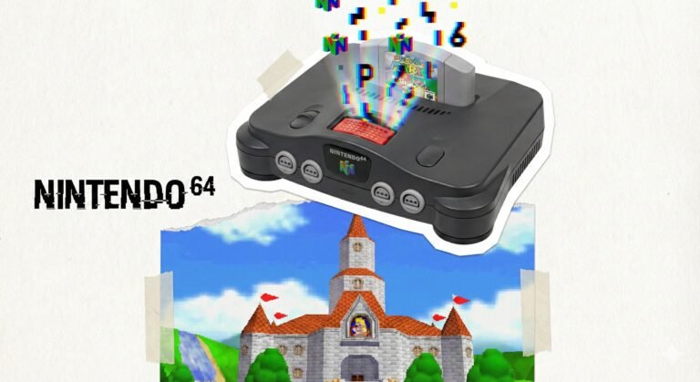 Classic Nintendo N64 console collage