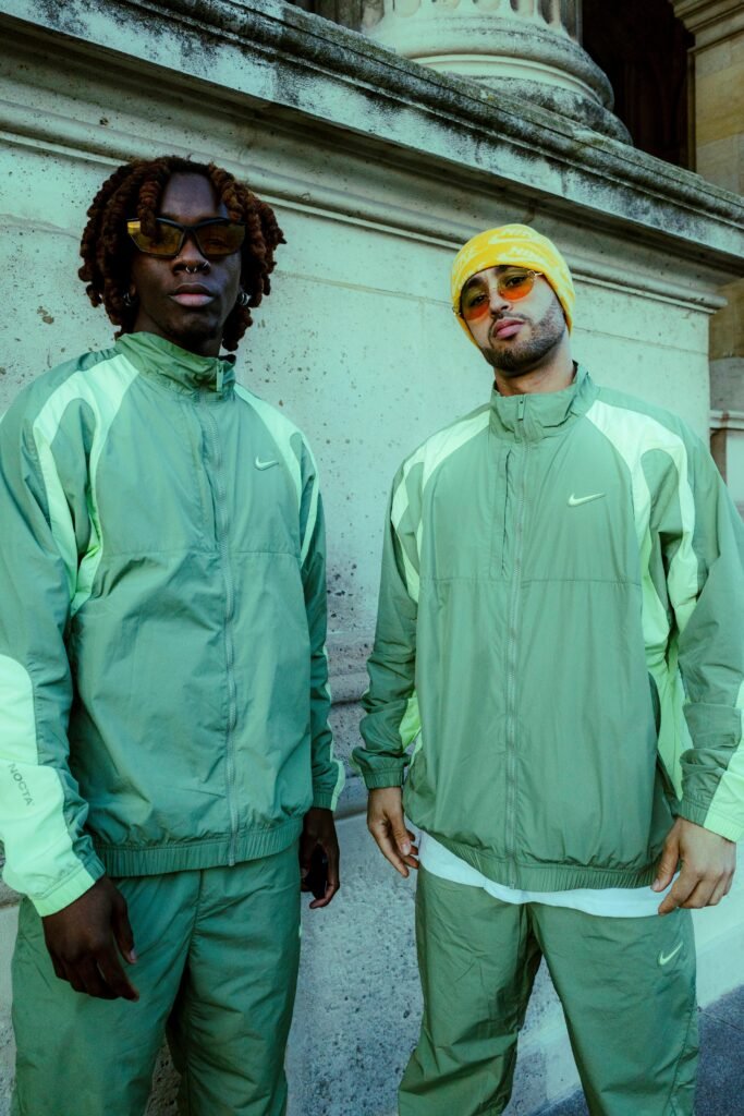 Two Men Wearing Tracksuits Y2K fashion