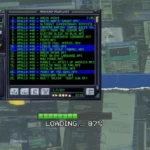 A retro-themed collage featuring a full Winamp media player with the 'Classic' skin playing Apollo 440's 'Omega Point', a Windows XP Luna taskbar with a 'Show Desktop' icon, and a Flash loading bar at 87% on a background of scattered computer windows.