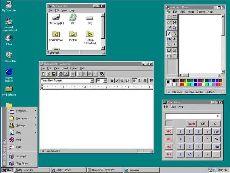 windows 95 ui