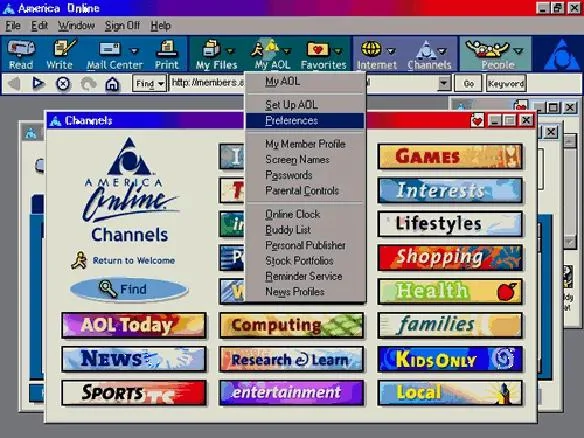 The Rise and Fall of AOL: How It Ruled the Early Web 3 Screenshot of the America Online (AOL) Main Menu