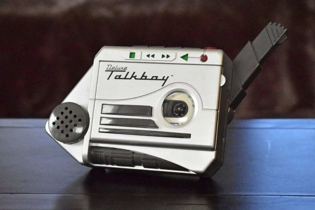 The Deluxe Talkboy portable variable speed cassette player and recorder manufactured by Tiger Electronics