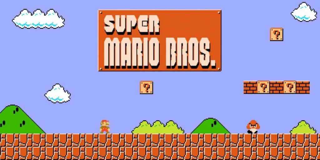Super Mario Bros 40th anniversary retro gaming artwork